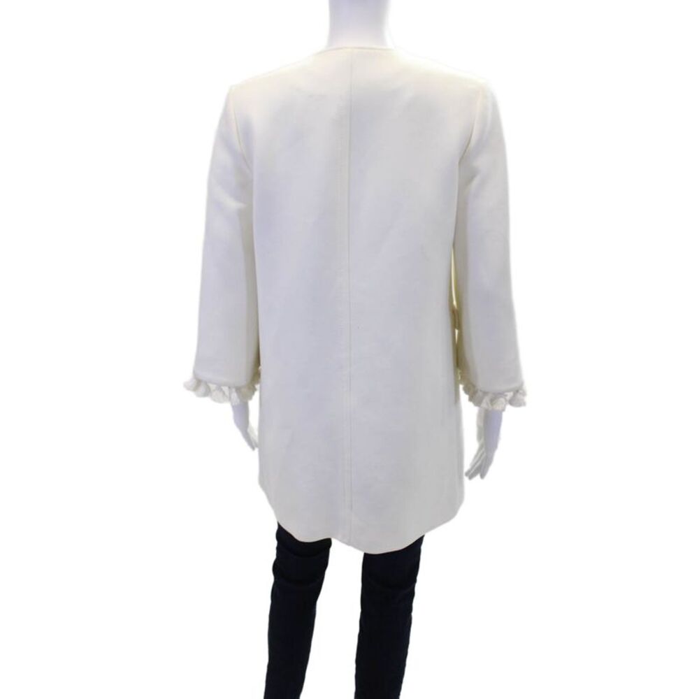 Zara Women's Long Sleeves Round Neck Tassel Long Jacket Beige Size XS - Picture 4 of 7